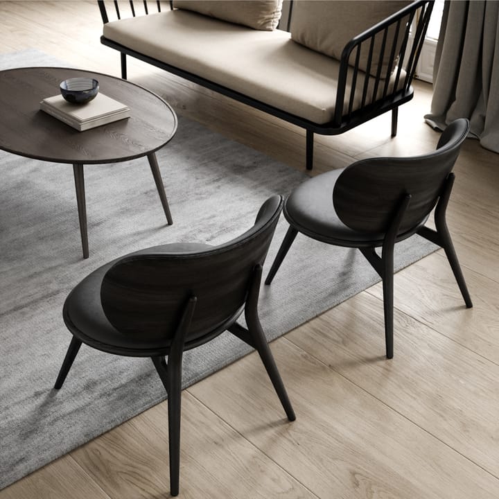 Καρέκλα lounge - μαύρο δέρμα, βαθύ γκρι βάση - Mater