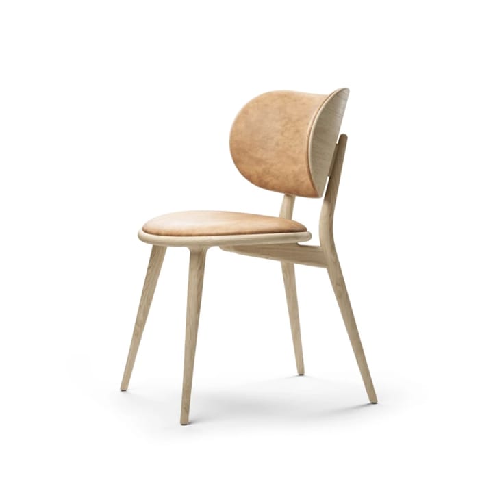 Καρέκλα τραπεζαρίας - φυσικό δέρμα, ματ λουστραρισμένη βάση από δρυ - Mater
