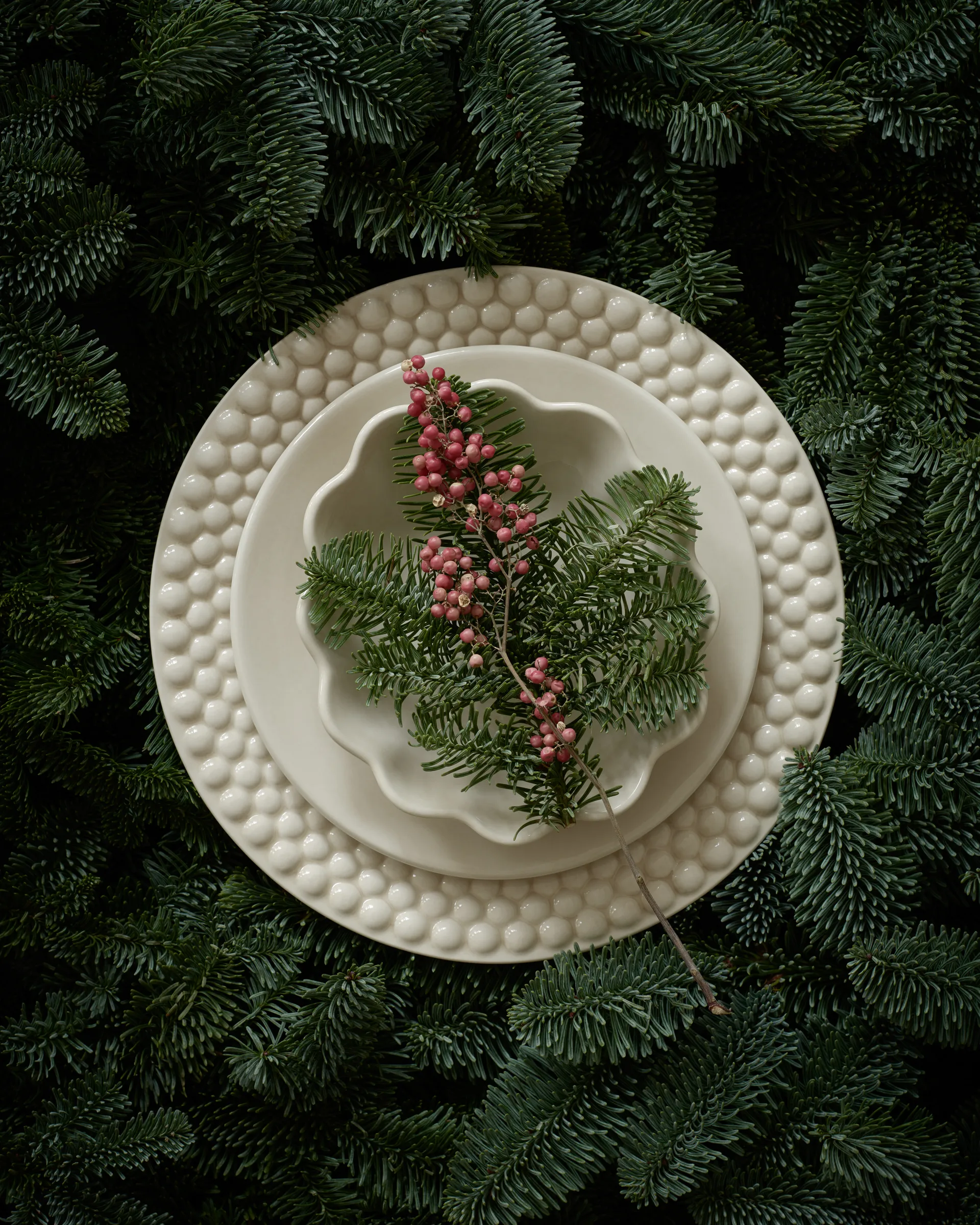 Bubbles πιάτο 28 cm, Λευκό Mateus