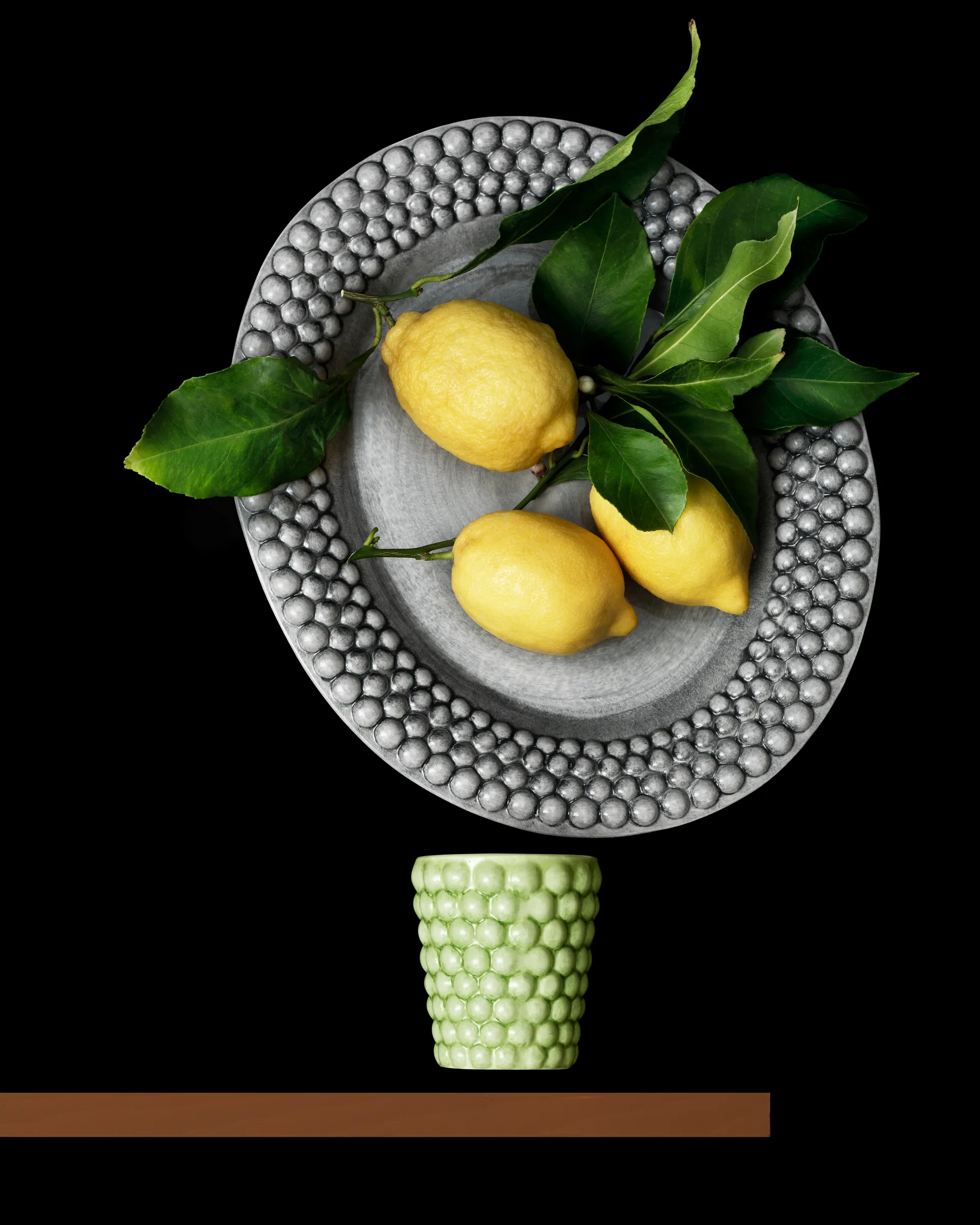 Bubbles οβάλ μεγάλος δίσκος 35 cm, Γκρι Mateus