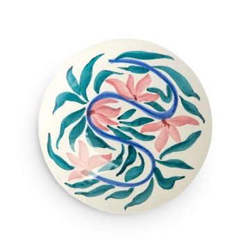 Πιάτο Flowers water lilies Ø20 cm - Άσπρο - Mateus