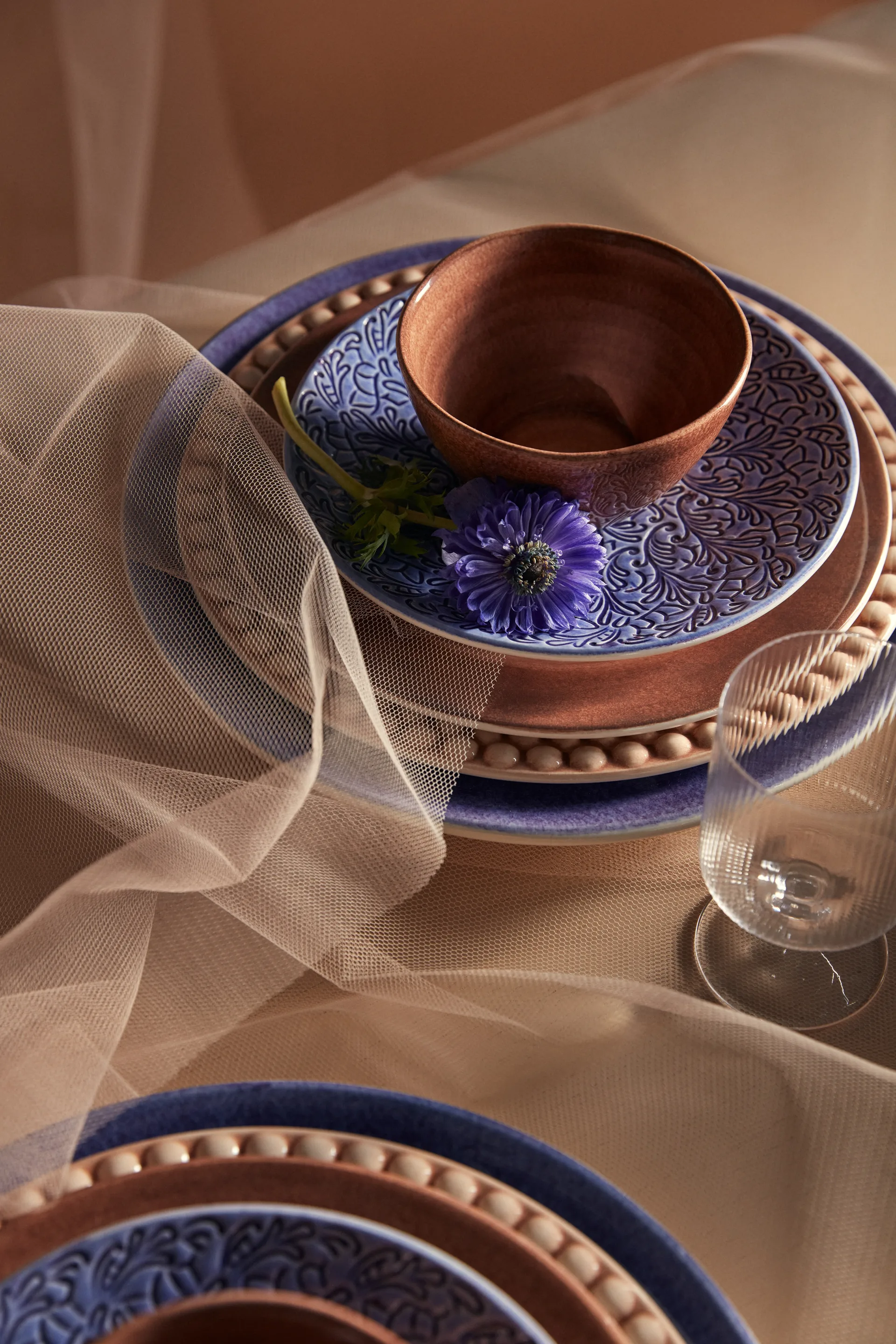 Lace πιάτο 20 cm, Γαλάζιο Mateus