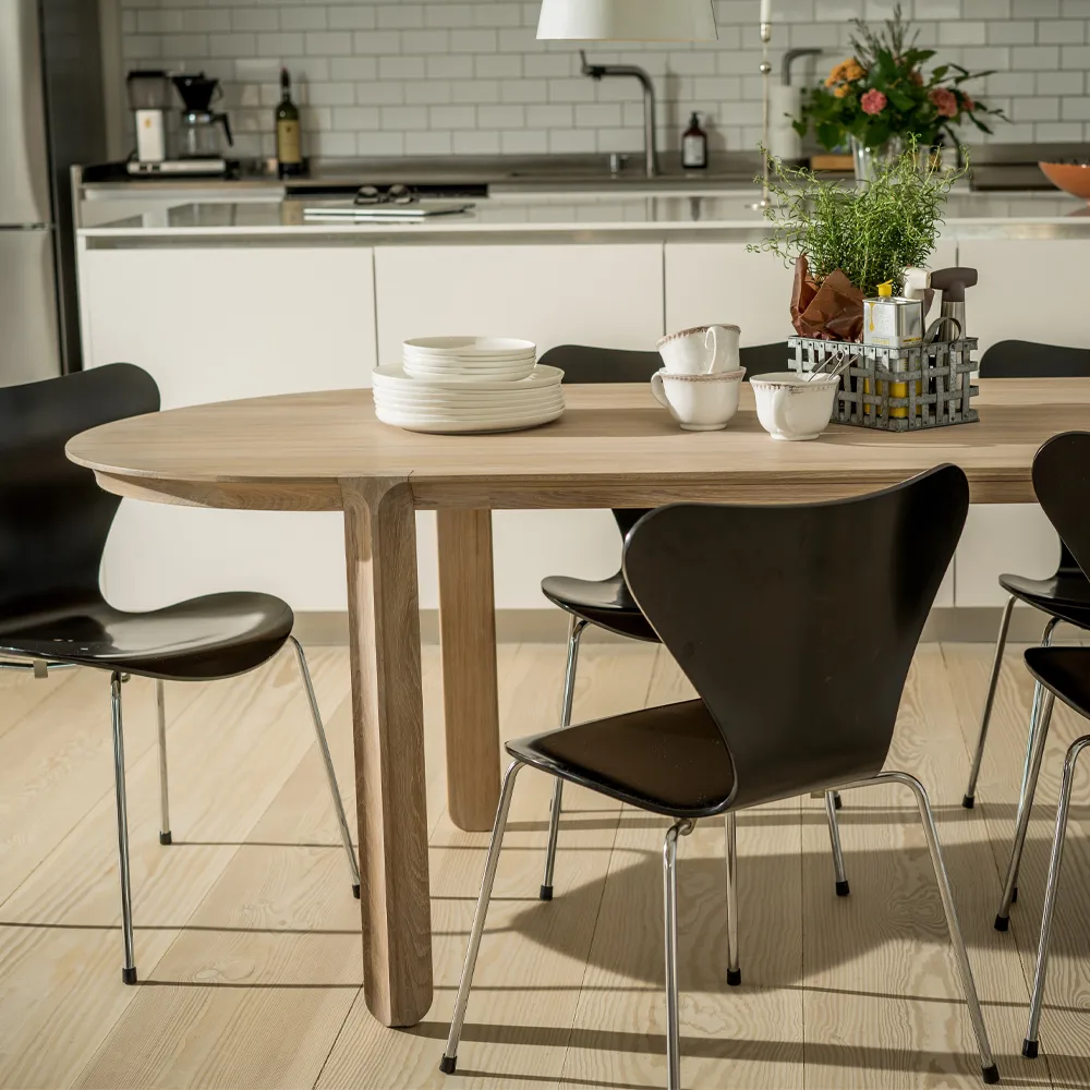 Amor τραπεζαρία, βελαστωμένο βελανιδιά λευκή με σκληρό κερί-λάδι Mavis