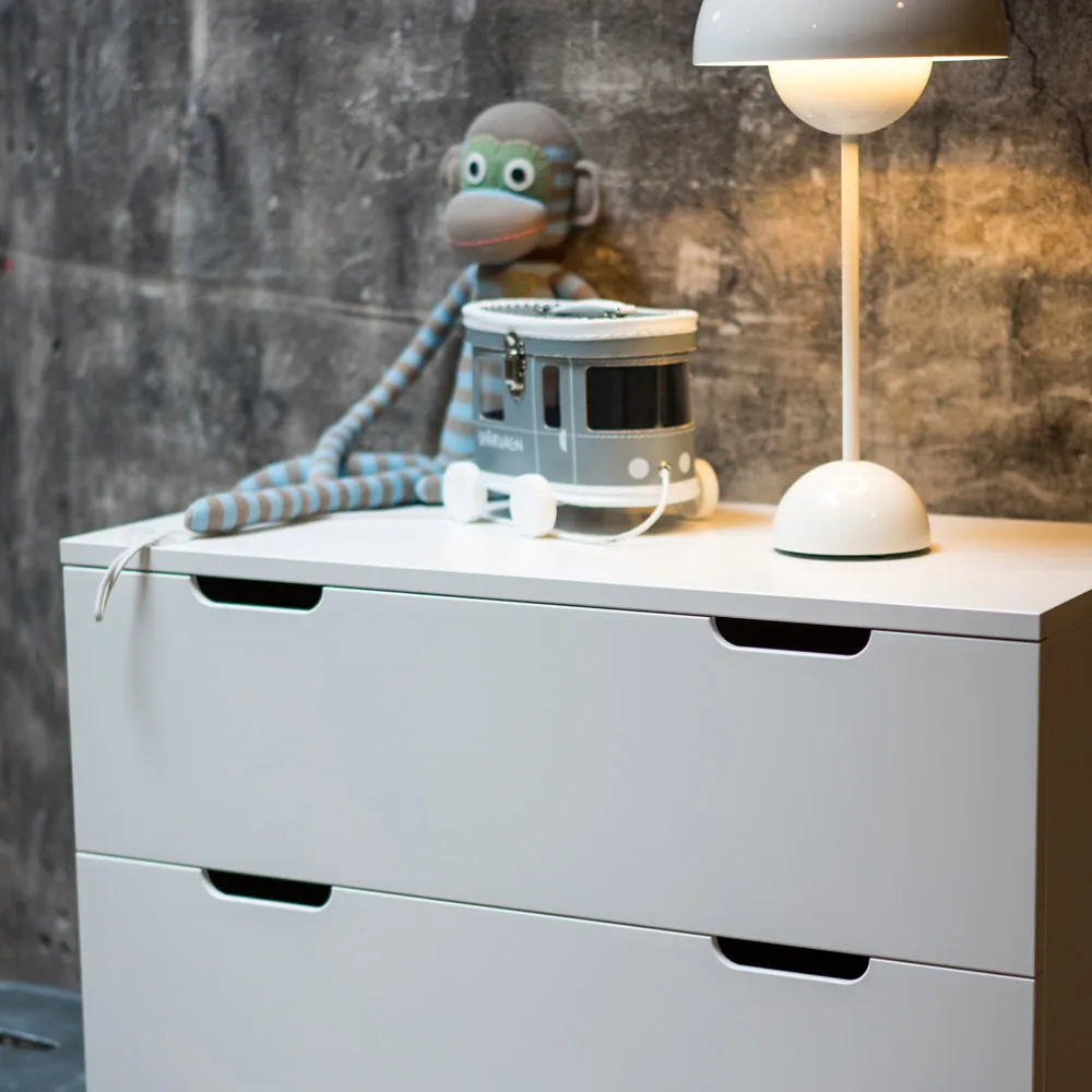 Aoko συρταριέρα 4 συρτάρια, Λευκό βερνίκι Mavis