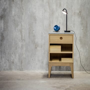 Κομοδίνο Höllviken - Ανοιχτό γκρι – λευκή μαρμάρινη επιφάνεια – 1 συρτάρι - Mavis