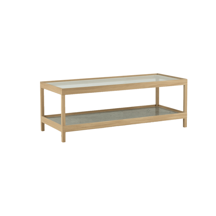Ima τραπεζάκι σαλονιού 125x50 cm, Δρυς λευκή ματ λάκα – ασβεστόλιθος Mavis