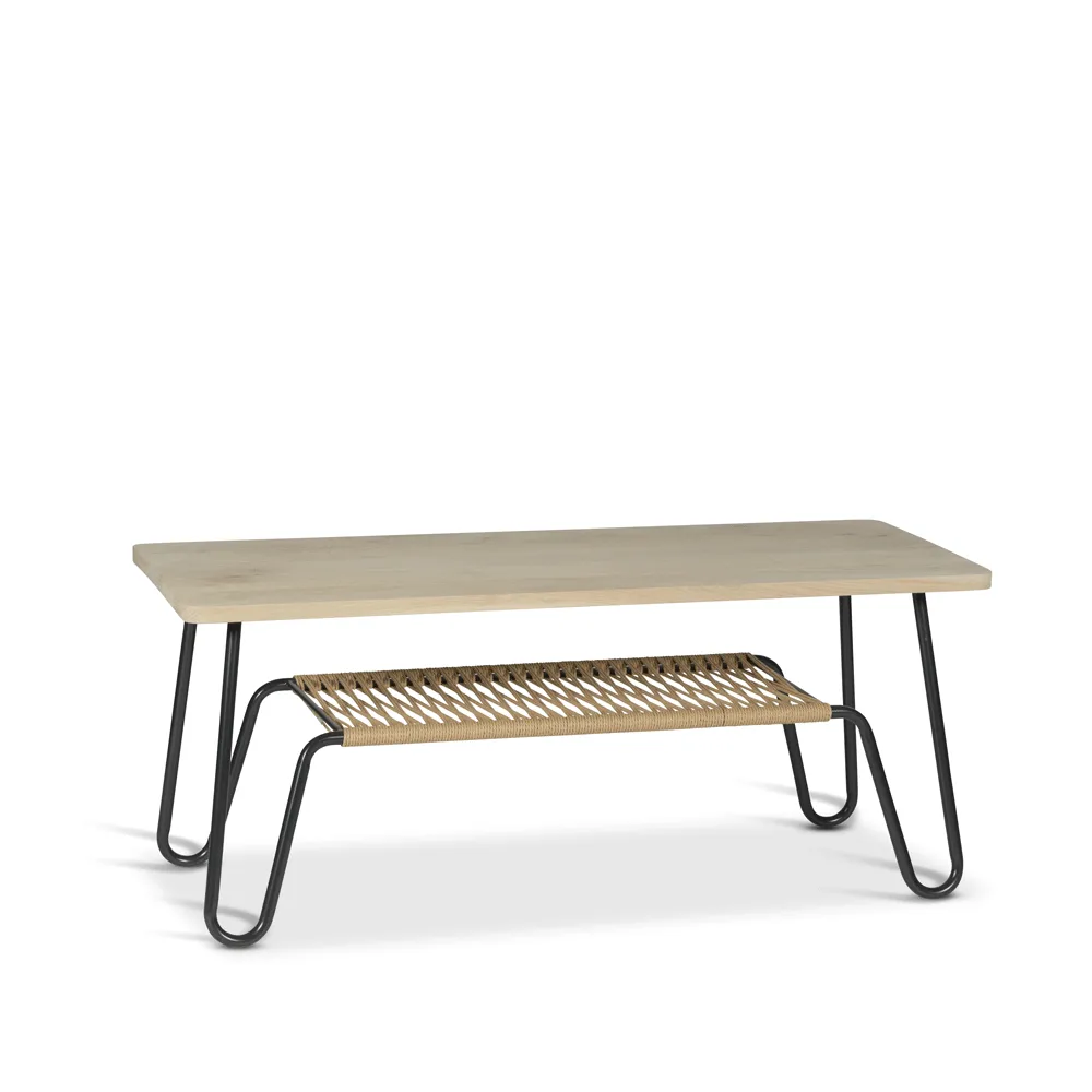 Marcel τραπεζάκι σαλονιού, Δρυς ρουστίκ σαπωνοποιημένη, 120x50 Mavis