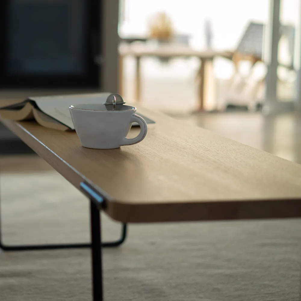 Update τραπεζάκι σαλονιού, Δρυς ανοιχτή με διάφανη λάκα, 140 εκ. Mavis