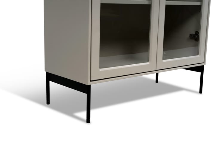 Volt βιτρίνα 130 cm beige, Λεπτομέρειες σε μαύρο Mavis