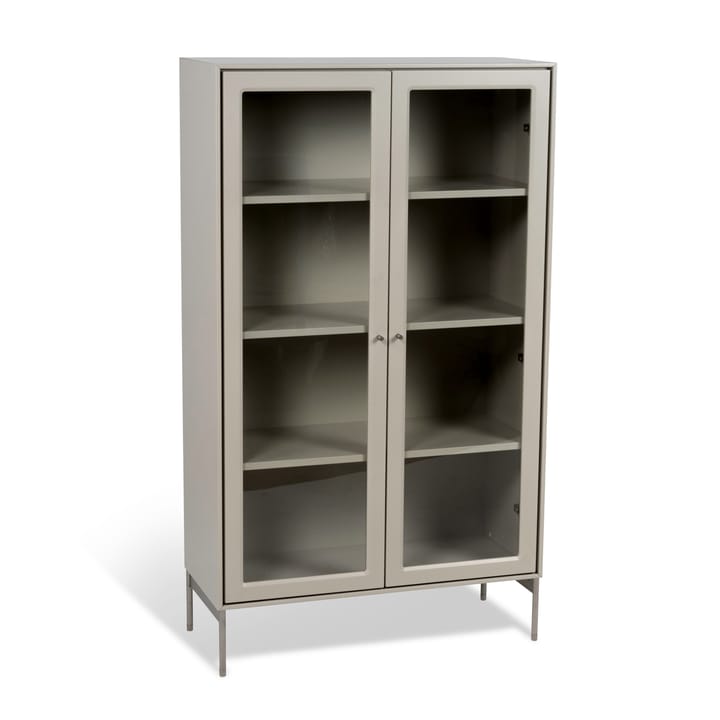 Volt βιτρίνα 130 cm beige, Λεπτομέρειες σε ανοξείδωτο ατσάλι Mavis