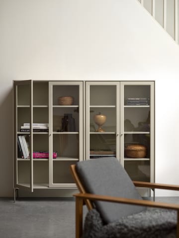 Volt βιτρίνα 130 cm beige - Λεπτομέρειες σε ανοξείδωτο ατσάλι - Mavis