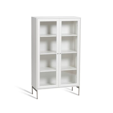 Volt βιτρίνα 130 cm άσπρη - Λεπτομέρειες σε ανοξείδωτο ατσάλι - Mavis
