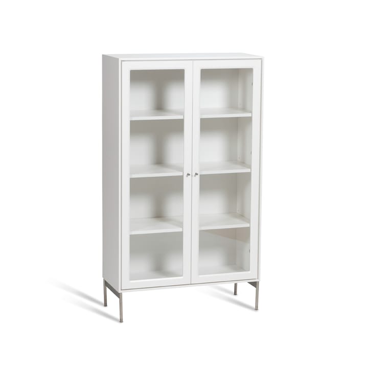 Volt βιτρίνα 130 cm άσπρη, Λεπτομέρειες σε ανοξείδωτο ατσάλι Mavis