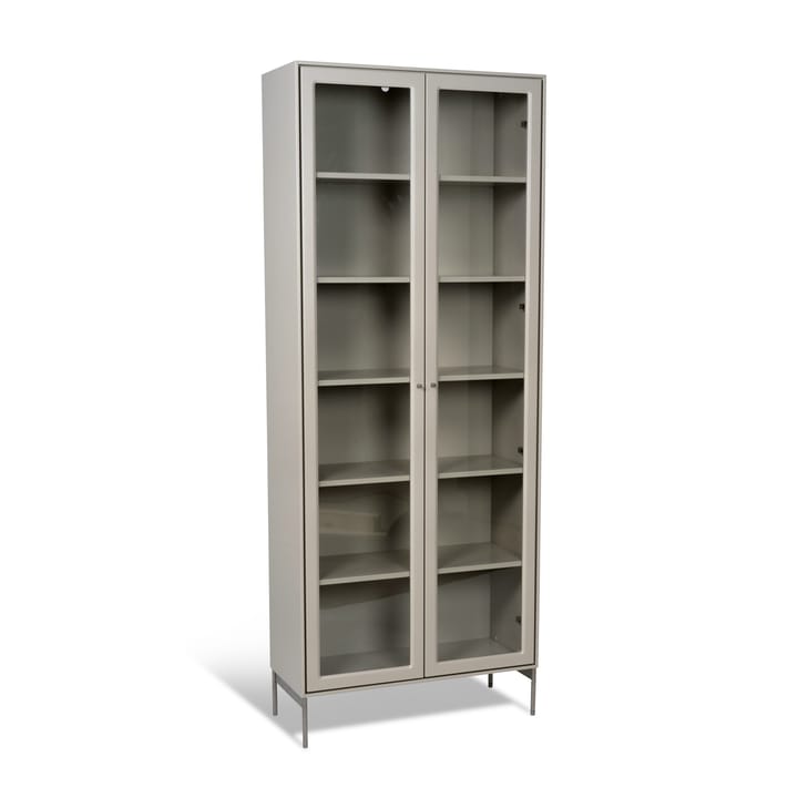 Volt βιτρίνα 190 cm μπεζ, Λεπτομέρειες σε ανοξείδωτο ατσάλι Mavis