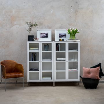 Volt βιτρίνα 190 cm άσπρη - Λεπτομέρειες σε ανοξείδωτο ατσάλι - Mavis