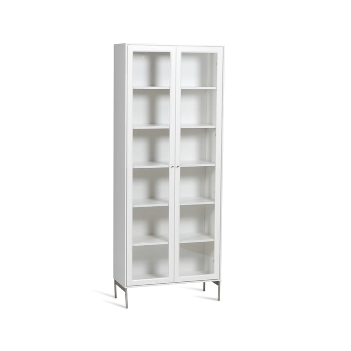 Volt βιτρίνα 190 cm άσπρη, Λεπτομέρειες σε ανοξείδωτο ατσάλι Mavis