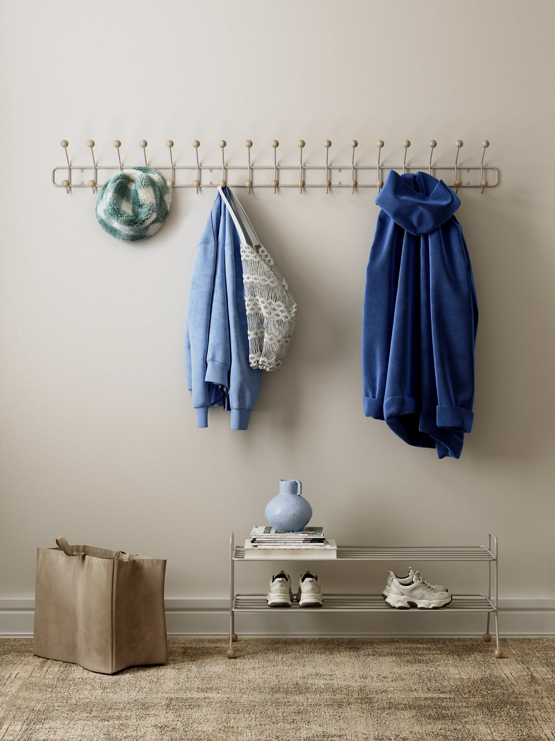 Κρέμαστρα Bill Horizontal XL, Greige Maze