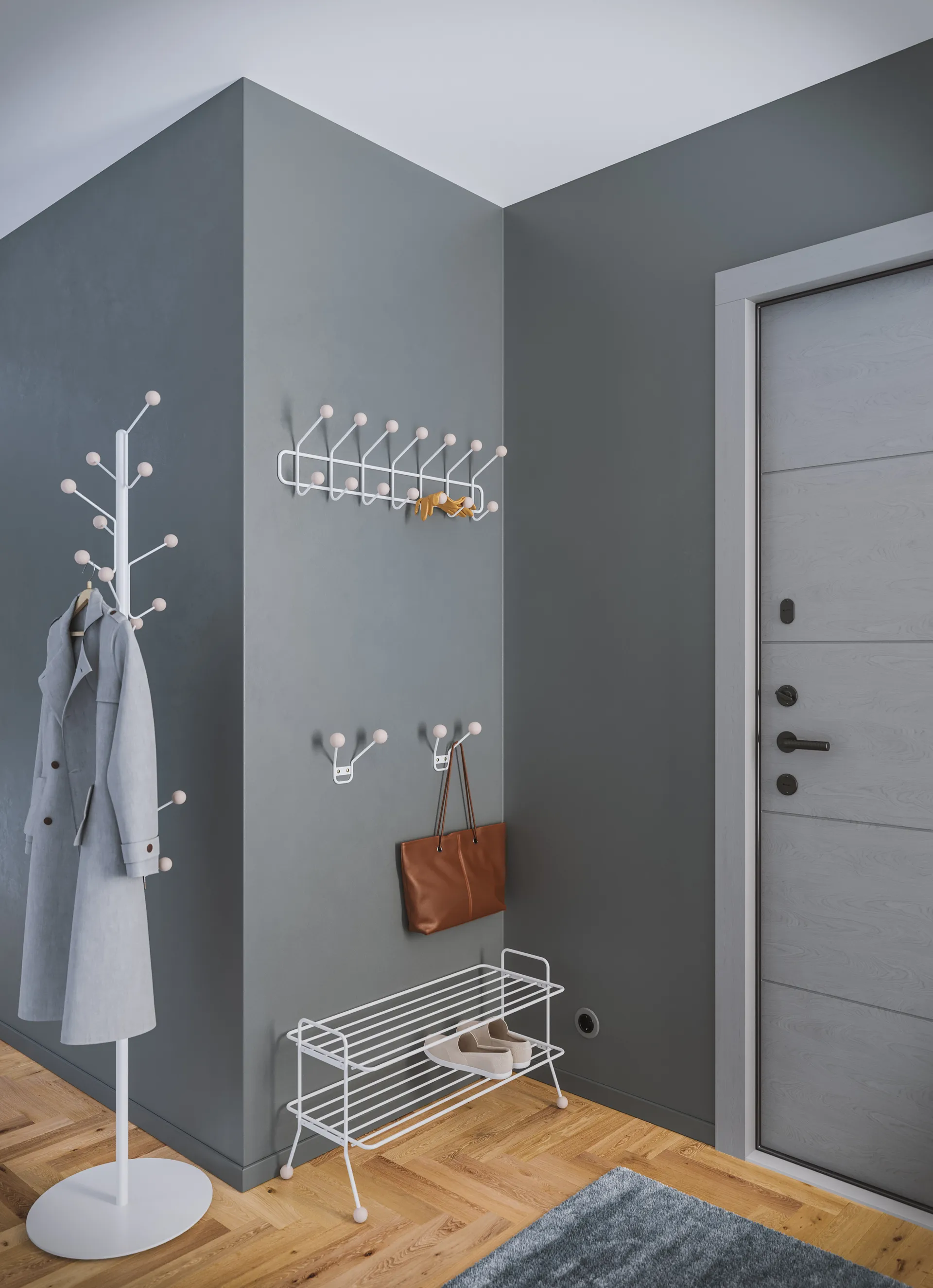 Κρεμάστρα ρούχων δαπέδου Bill, Λευκό Maze