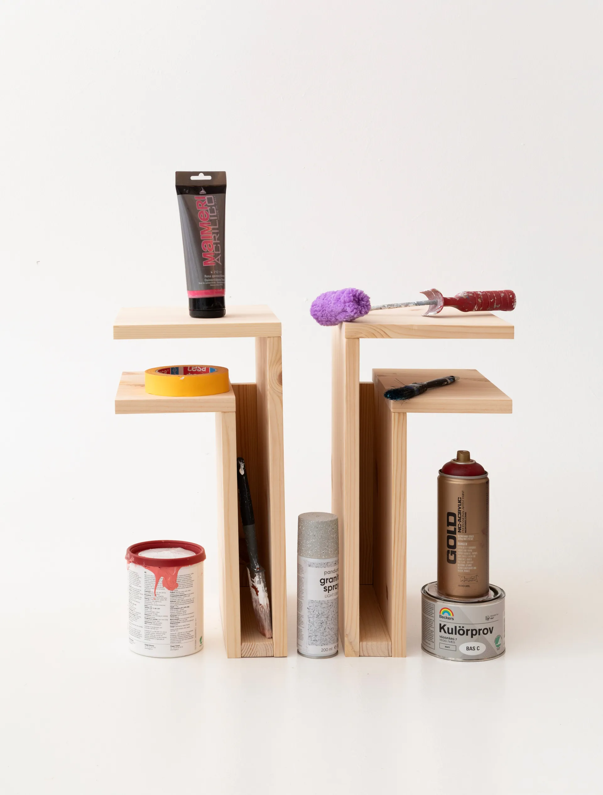 F-shelf Play DIY ράφι τοίχου, Pine, left Maze