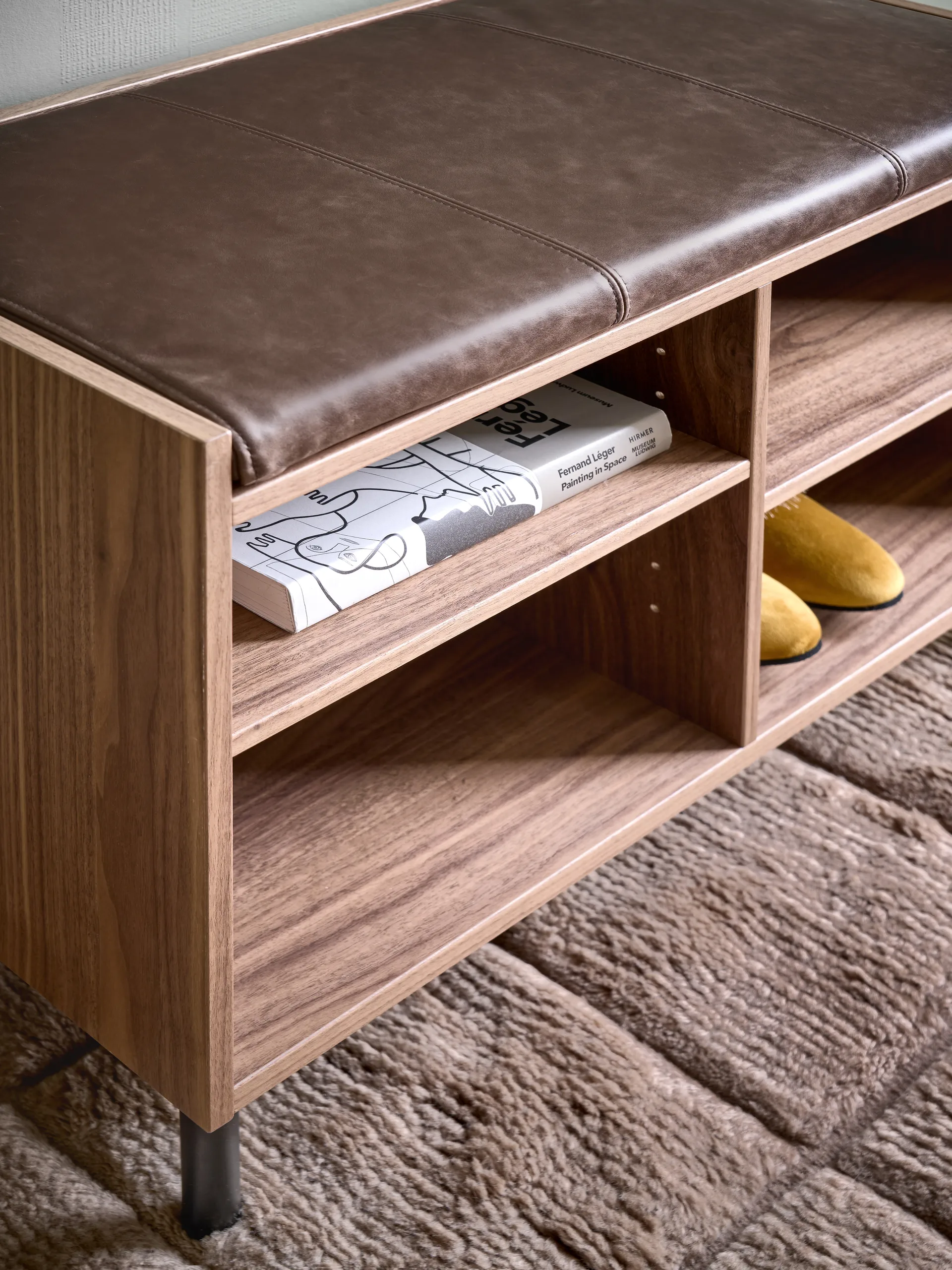 Gentle αποθηκευτικός πάγκος, Καρυδιά, 78x53x35 εκ. Maze