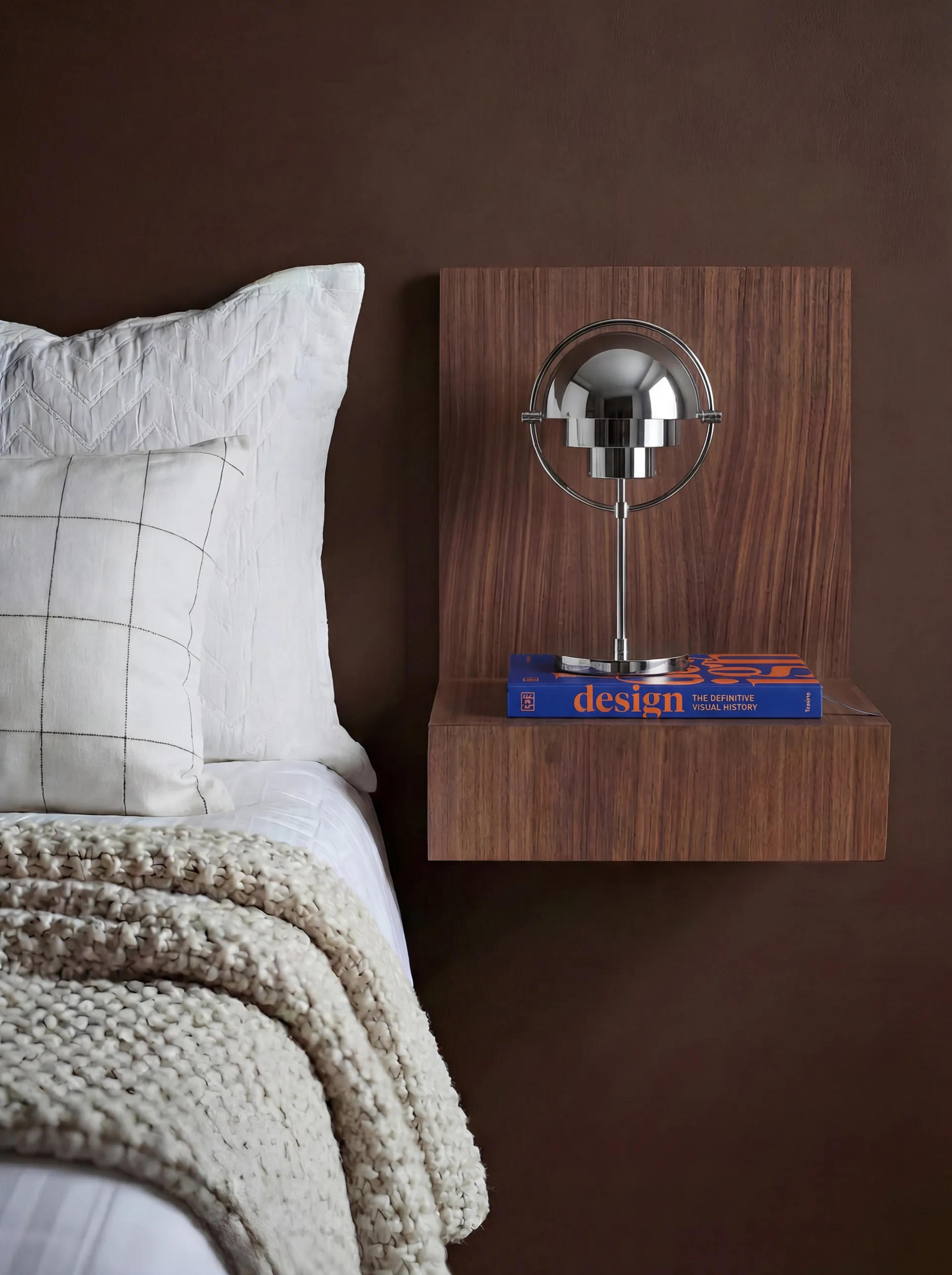 L-shelf επιτοίχιο ράφι, Καρυδιά, 30x38x29 εκ. Maze