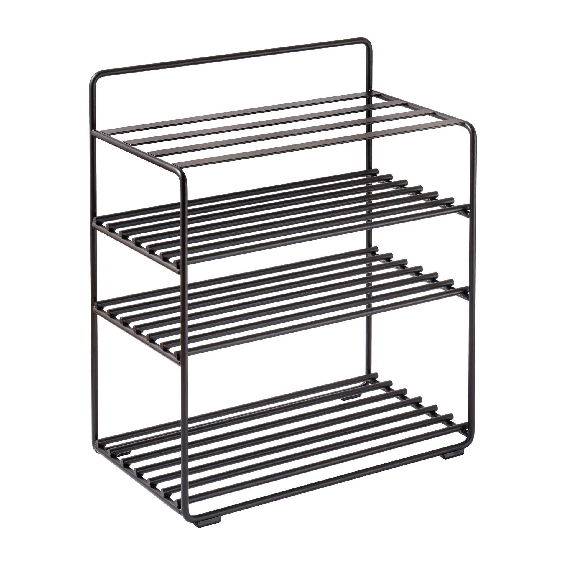 Ράφι-πάγκος, Lower East Seat, 50x28x58 εκ, Μαύρο-δέρμα κονιάκ Maze