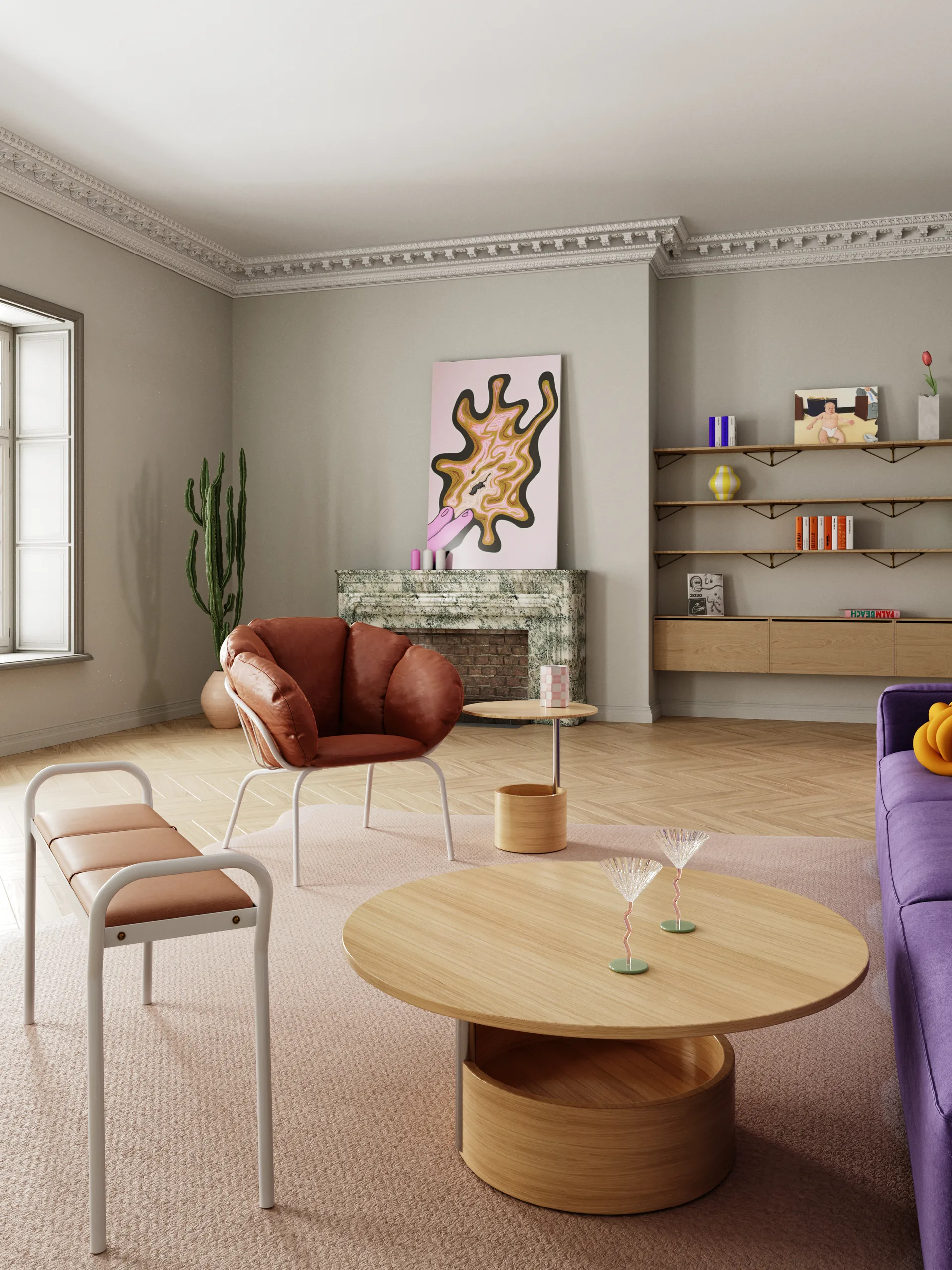 Τραπεζάκι του καφέ, Parasol S, Ø50 εκ, Δρυς Maze