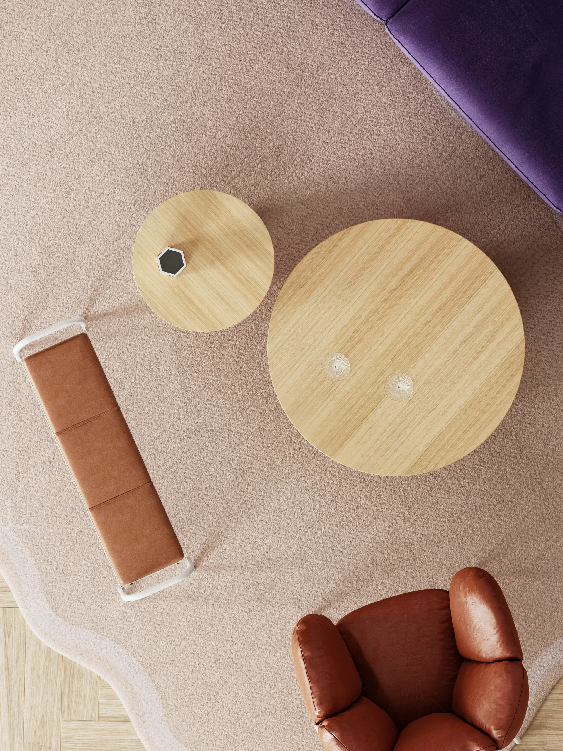 Τραπεζάκι του καφέ, Parasol S, Ø50 εκ, Δρυς Maze