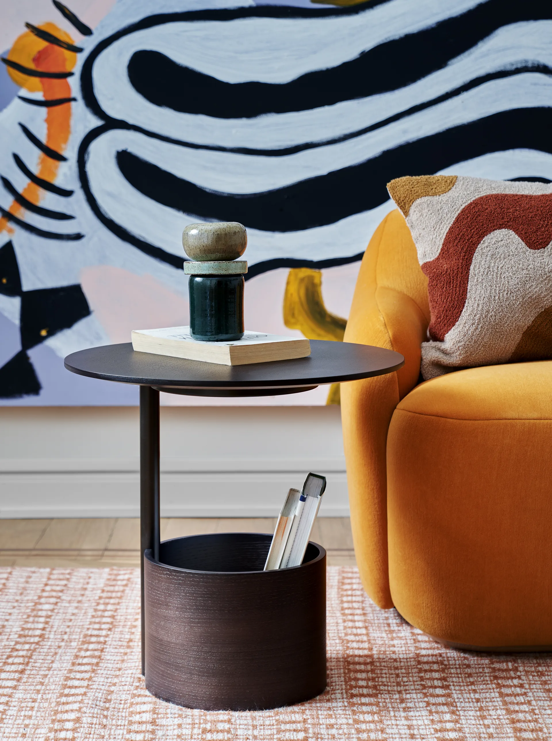 Τραπεζάκι του καφέ, Parasol S, Ø50 εκ, Δρυς χρωματισμένη σκούρα Maze