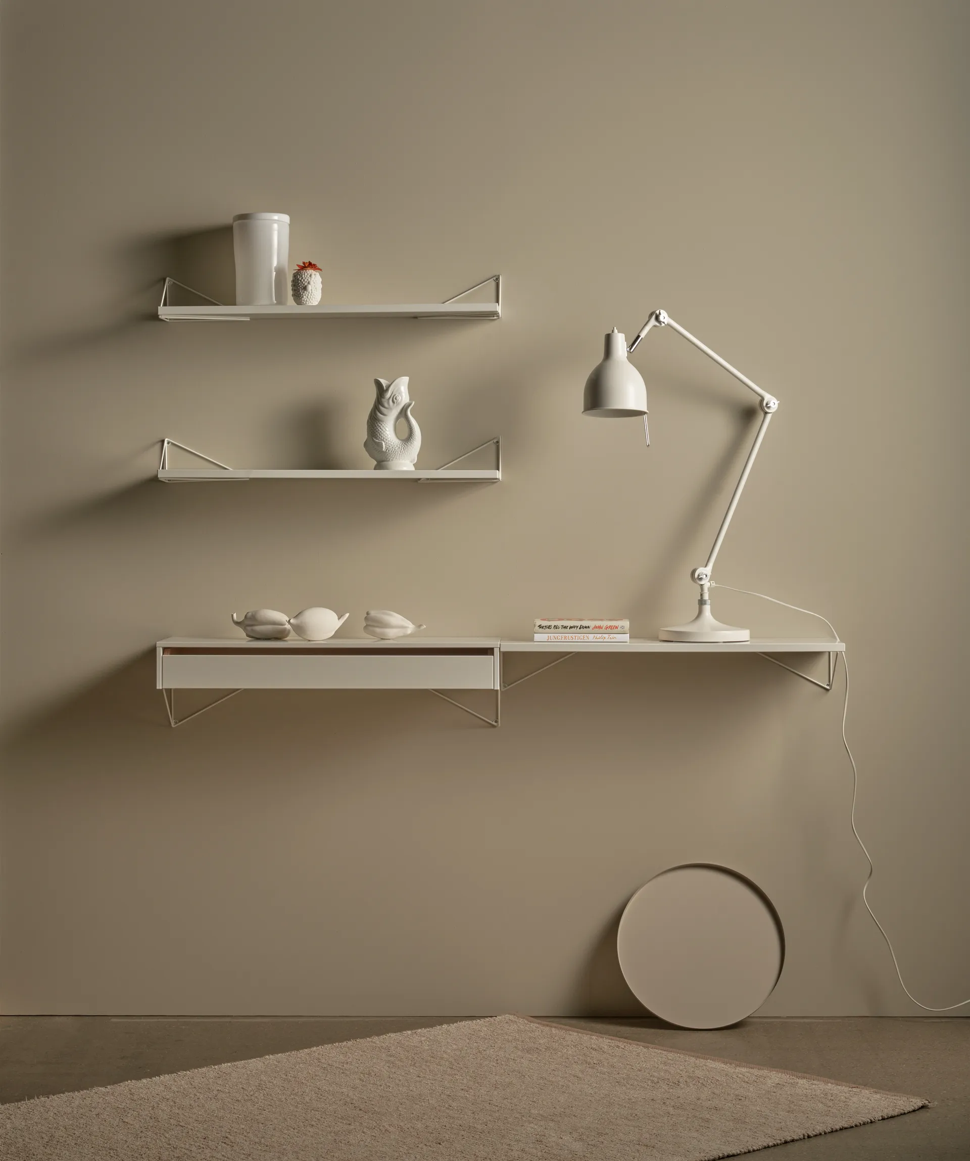 Pythagoras ράφι, λευκό, 20x80 cm Maze