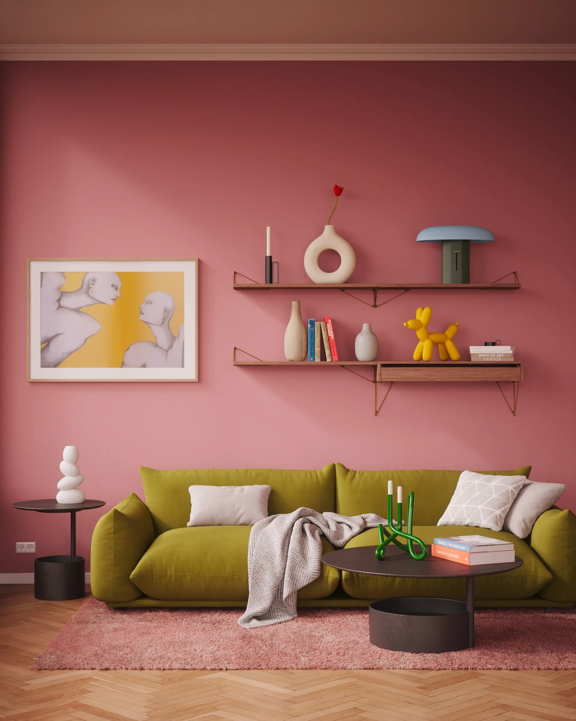 Pythagoras ράφι, μεγάλο, καρυδιά Maze