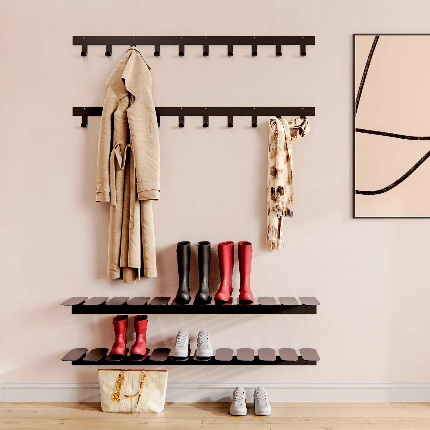 Step παπουτσοθήκη, μαύρο Maze