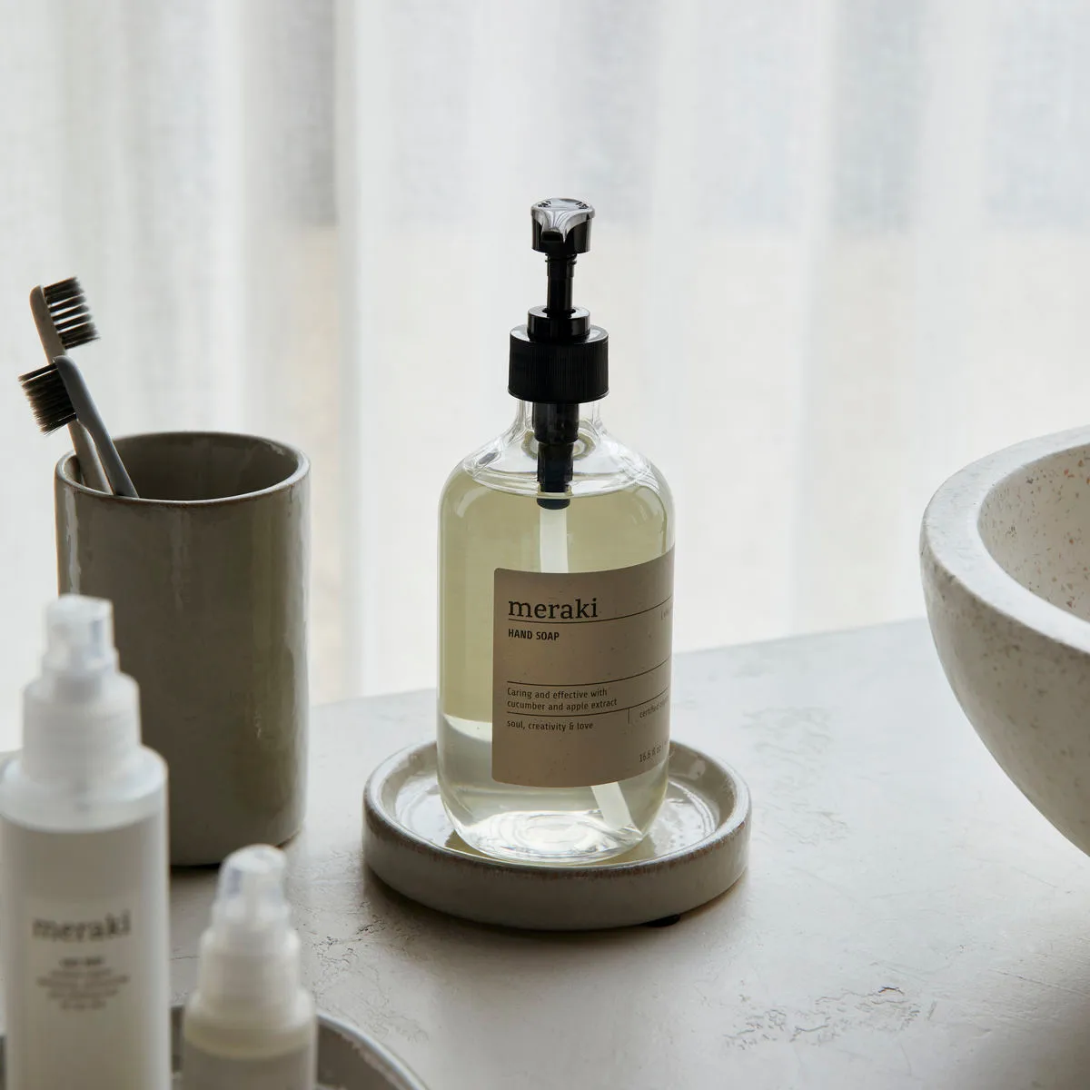 Datura θήκη σαπουνιού Ø12,5 εκ., Shellish grey Meraki