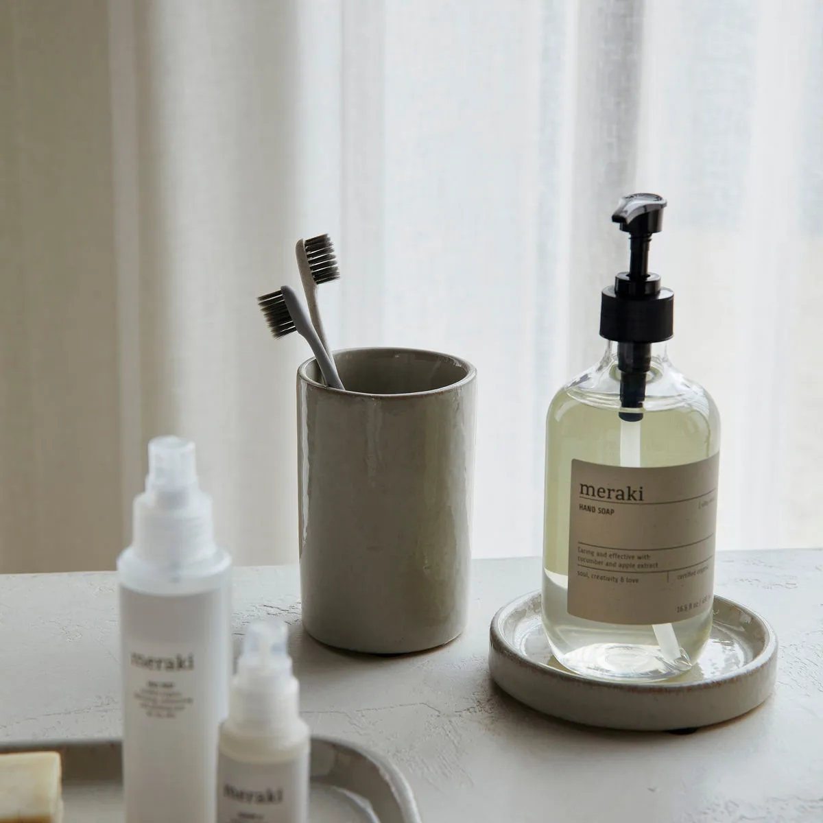 Datura ποτήρι αποθήκευσης Ø8 εκ., Shellish grey Meraki