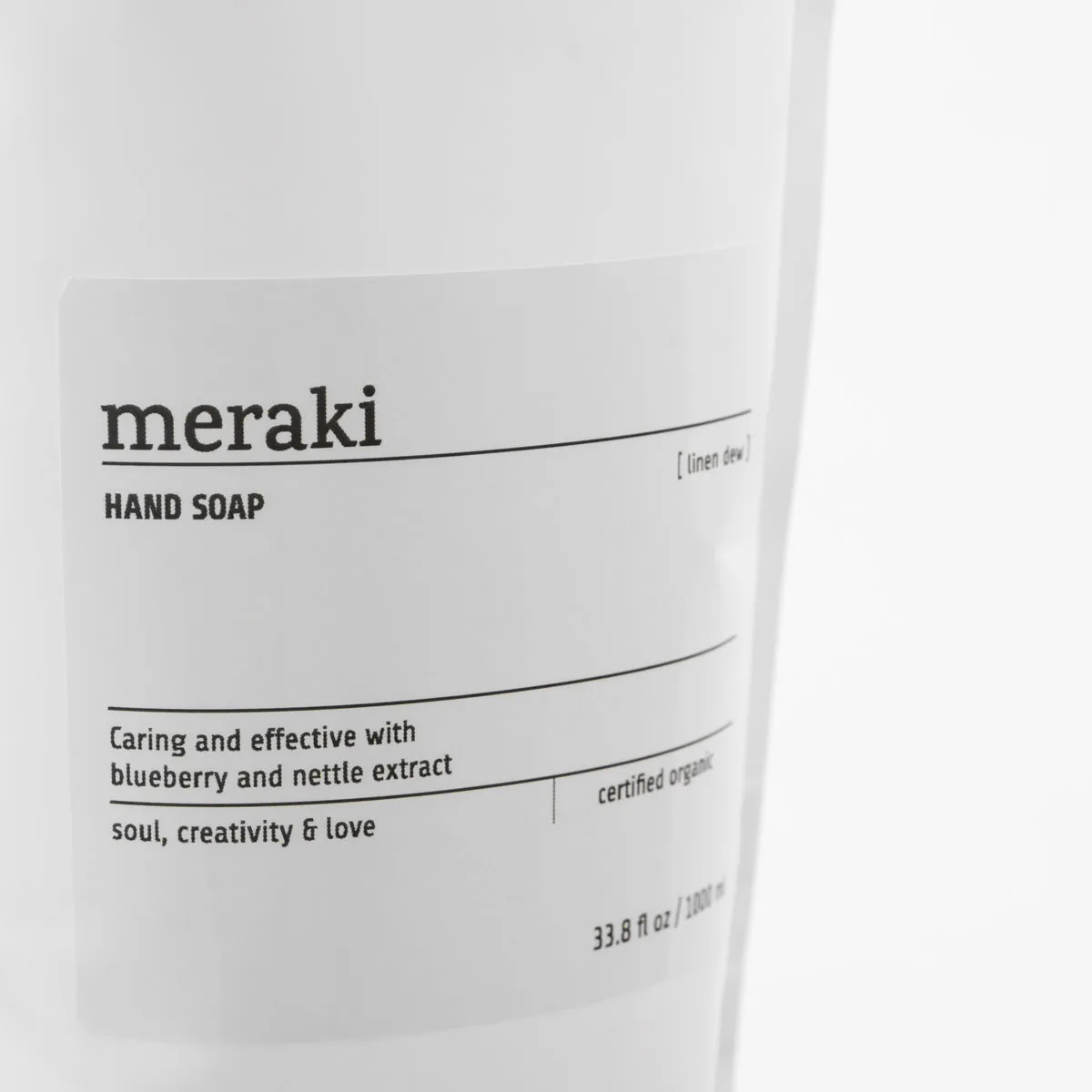 Ανταλλακτικό υγρό σαπούνι χεριών Meraki 1000 ml, Linen dew Meraki