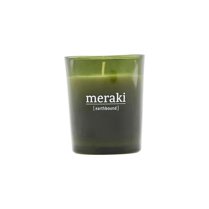 Meraki αρωματικό κερί πράσινο γυαλί 12 ώρες - επίγειο - Meraki