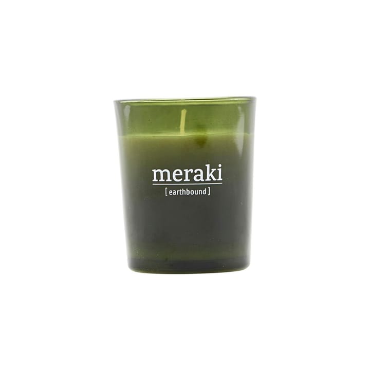 Meraki αρωματικό κερί πράσινο γυαλί 12 ώρες, επίγειο Meraki