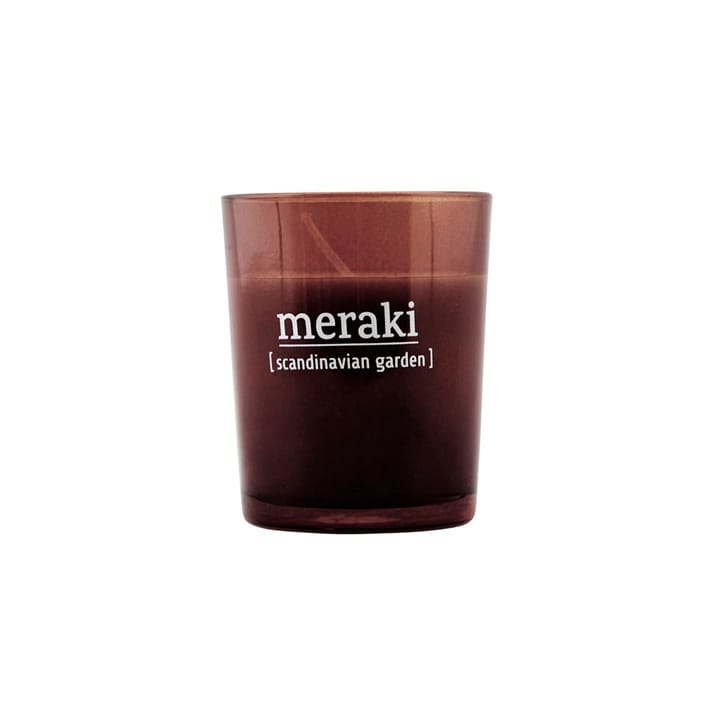 Meraki αρωματικό κερί καφέ γυαλί 12 ώρες - Σκανδιναβικός κήπος - Meraki