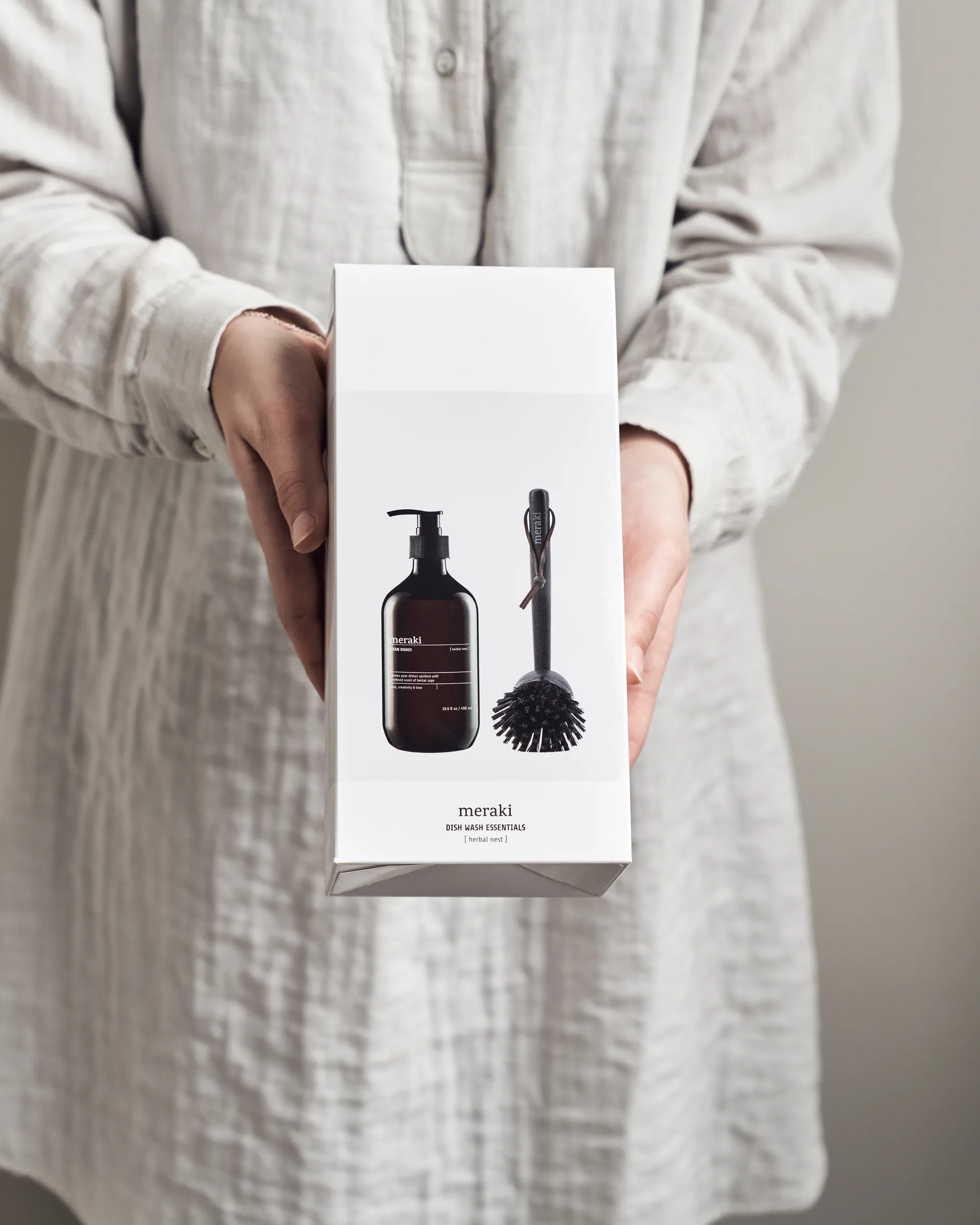 Meraki σετ δώρου σαπουνοθήκη και βούρτσα, Φωλιά βοτάνων Meraki