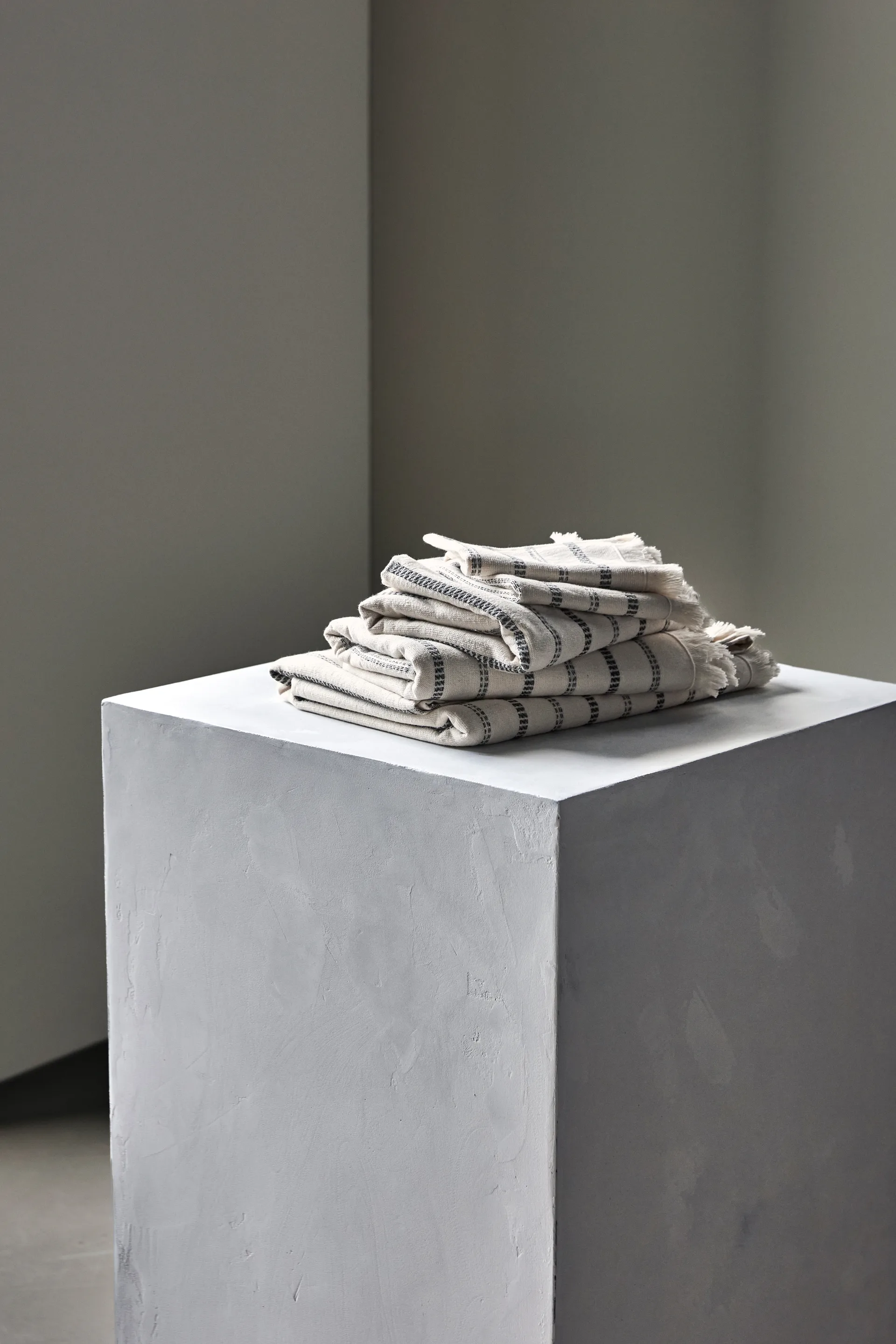 True πετσέτες προσώπου 3 τεμ., Off-White-μαύρο Meraki