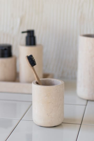 Μαρμάρινο ποτήρι για οδοντόβουρτσες 10 εκ - Άμμος - Mette Ditmer