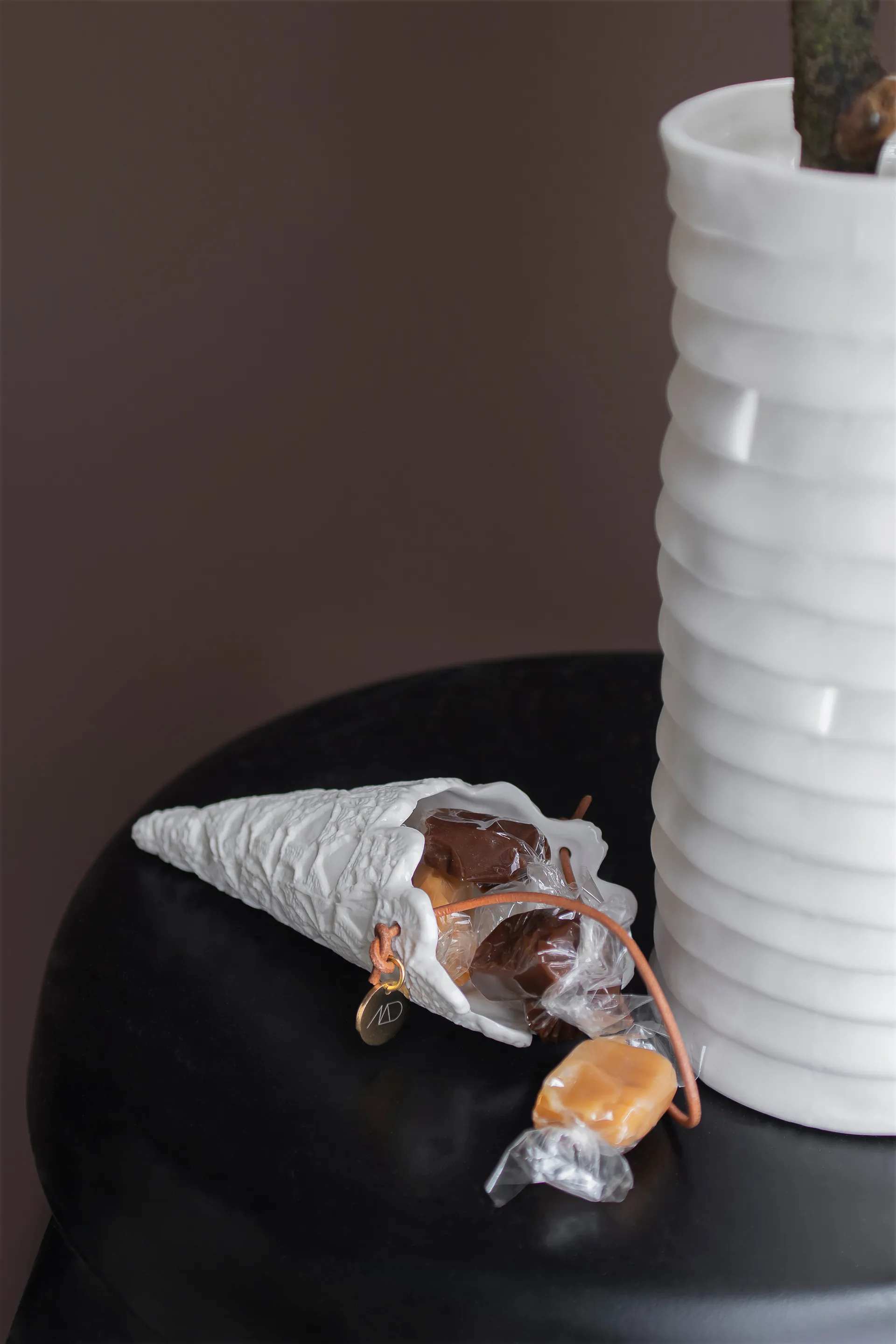 Δαντέλα Χριστουγεννιάτικο χωνάκι, 2 τεμ., Υπόλευκο Mette Ditmer