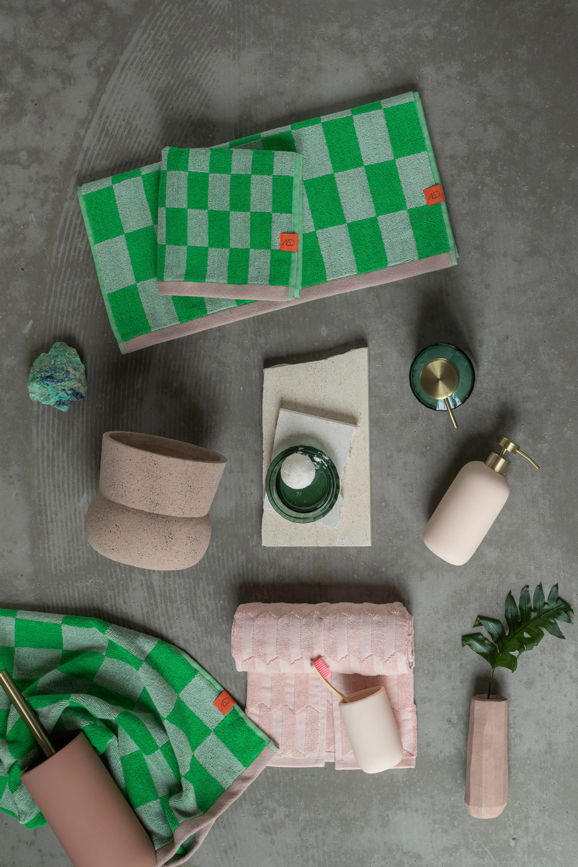 Ρετρό πετσέτα επισκεπτών 40x55 cm 2 τεμάχια, Classic green Mette Ditmer