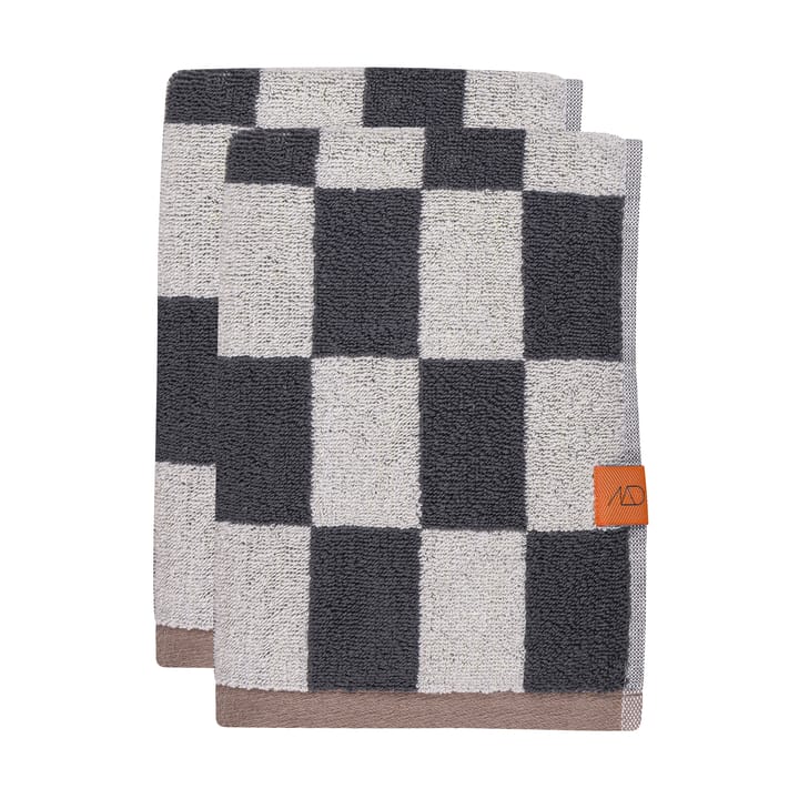 Ρετρό πετσέτα επισκεπτών 40x55 cm 2 τεμάχια - Dark grey - Mette Ditmer