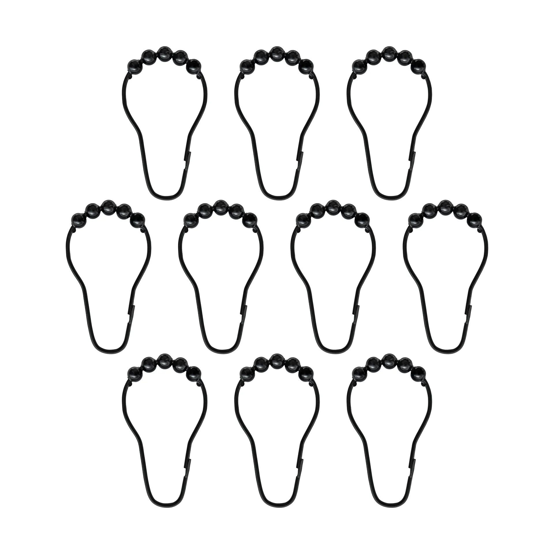 Κρίκοι Aqua για κουρτίνα ντους 10 τεμάχια, Μαύρο Mette Ditmer