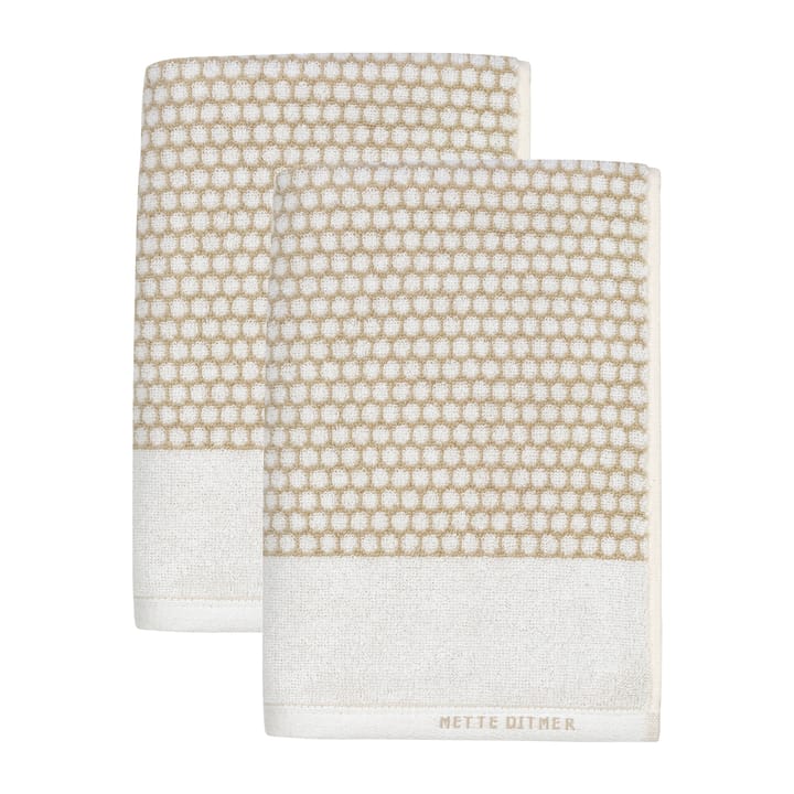 Grid πετσέτα επισκεπτών 38x60 εκ 2 τεμ - Sand-off white - Mette Ditmer