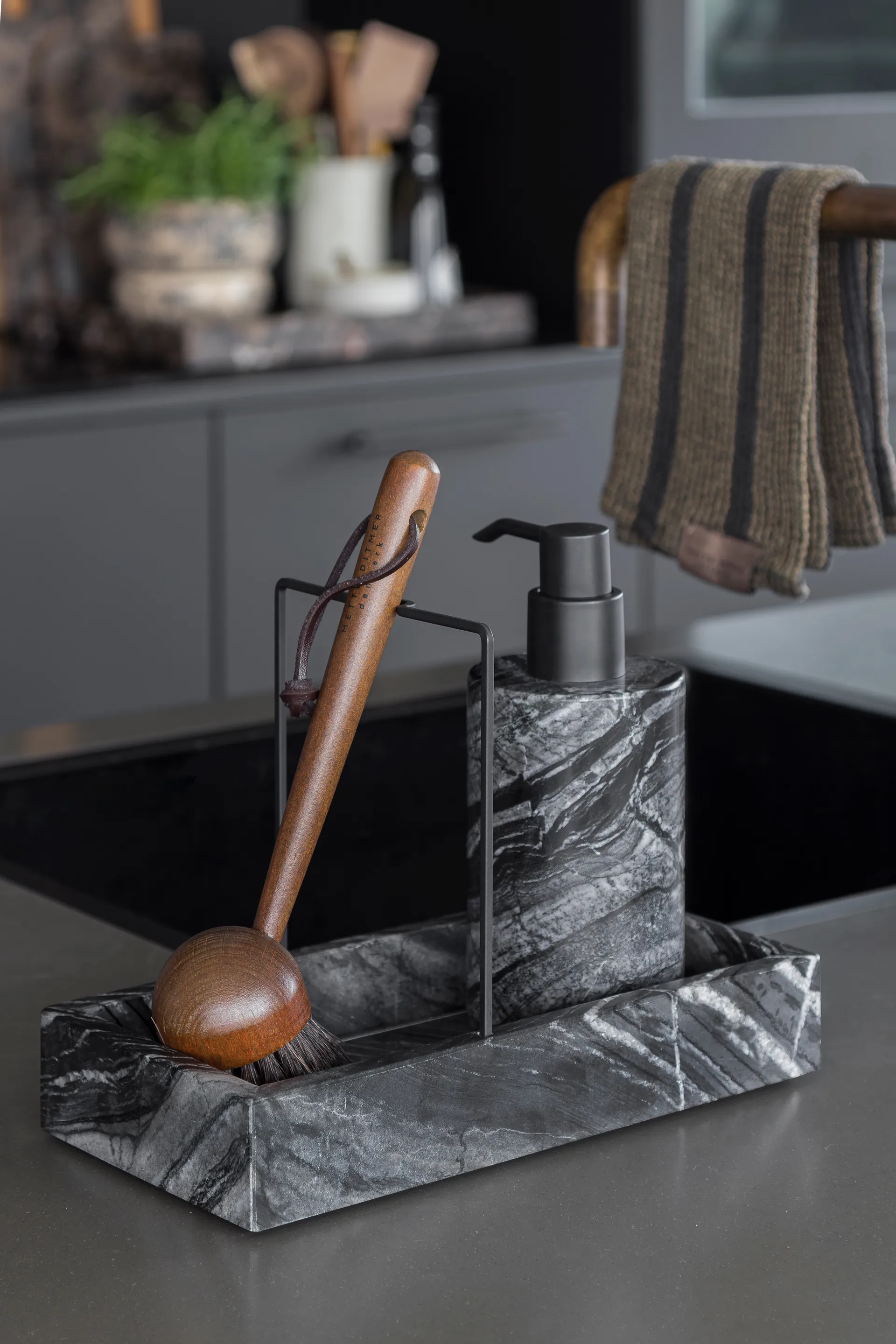 Marble οργανωτής νεροχύτη 12x23,5 εκ., Black-grey Mette Ditmer