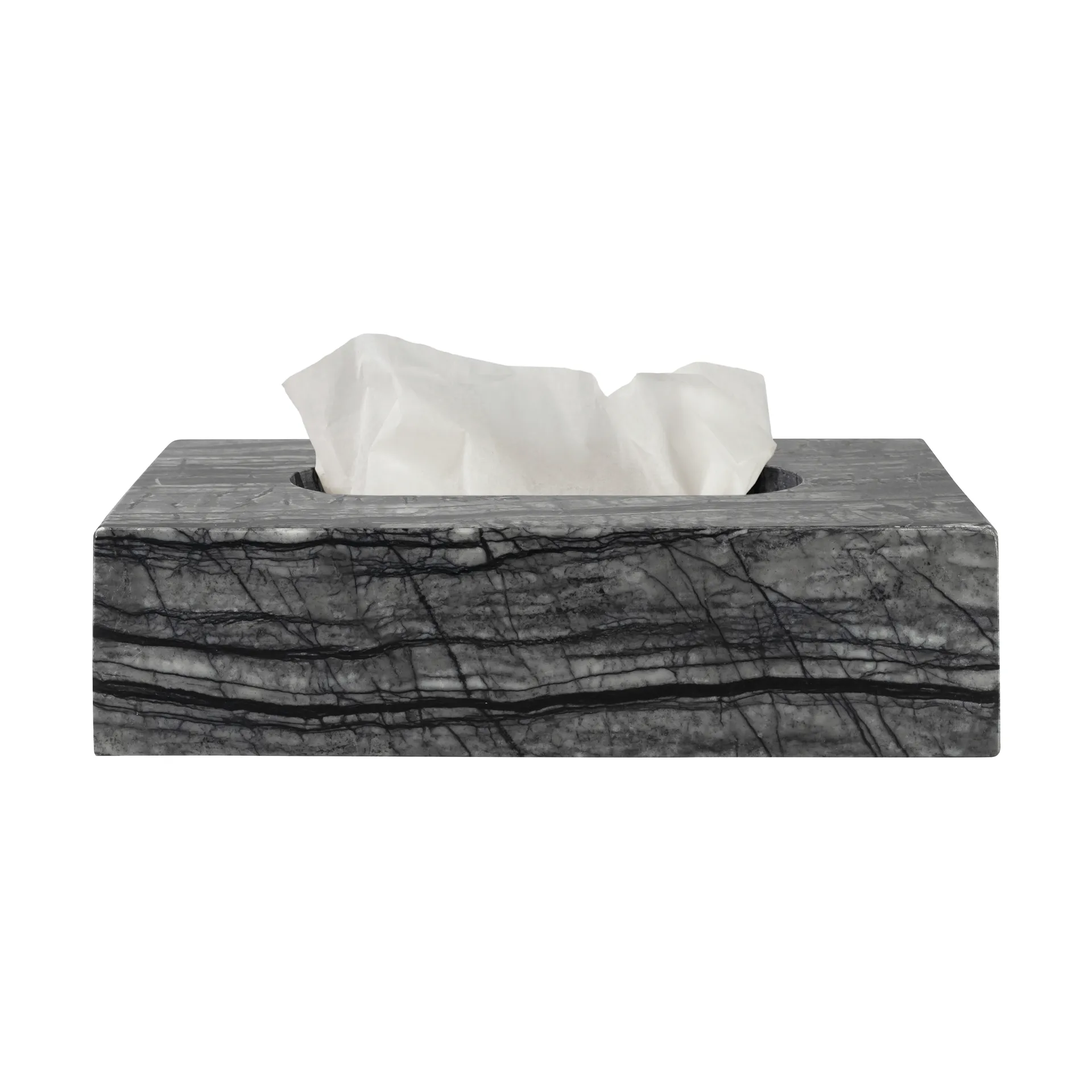 Marble κουτί για χαρτομάντηλα 14 x 25,5 εκ., Μαύρο-γκρι Mette Ditmer