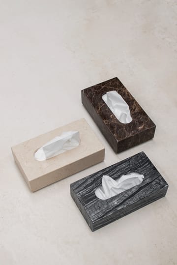 Marble κουτί για χαρτομάντηλα 14 x 25,5 εκ. - Μαύρο-γκρι - Mette Ditmer