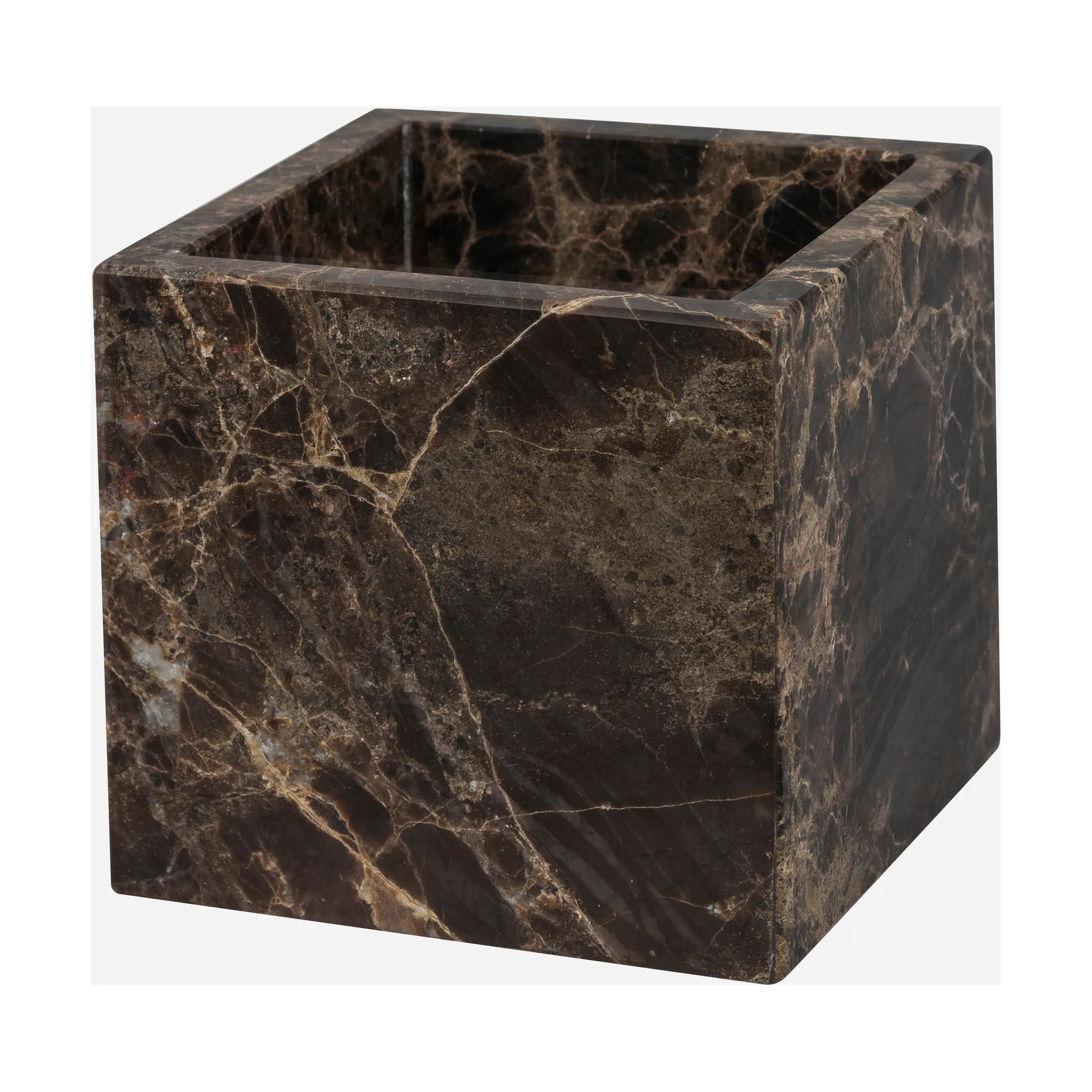 Marble cube 8.5x8.5 cm, Brown Mette Ditmer
